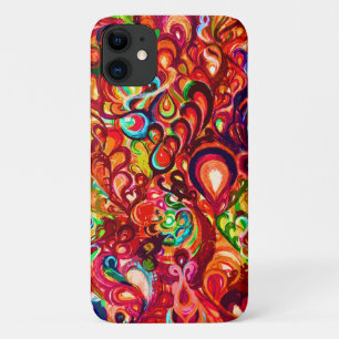 Cute colourful abstract swirl paint iPhone 11 case