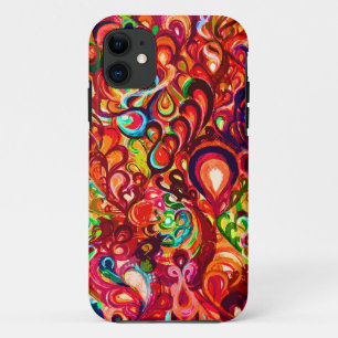 Cute colourful abstract swirl paint iPhone 11 case