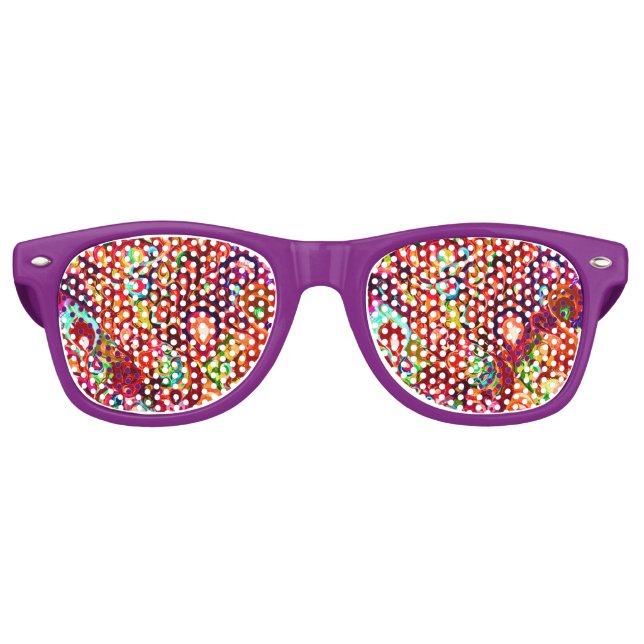 Cute colourful abstract swirl paint retro sunglasses (Front)
