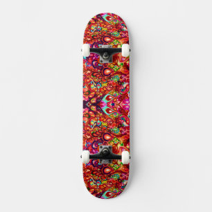 Cute colourful abstract swirl paint skateboard