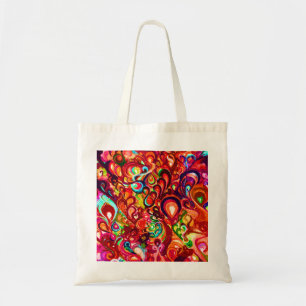 Cute colourful abstract swirl paint tote bag