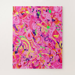 Cute colourful abstract swirls painting jigsaw puzzle