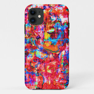 Cute colourful abstract waves painting iPhone 11 case