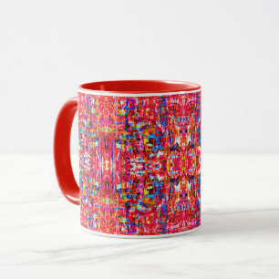 Cute colourful abstract waves painting mug