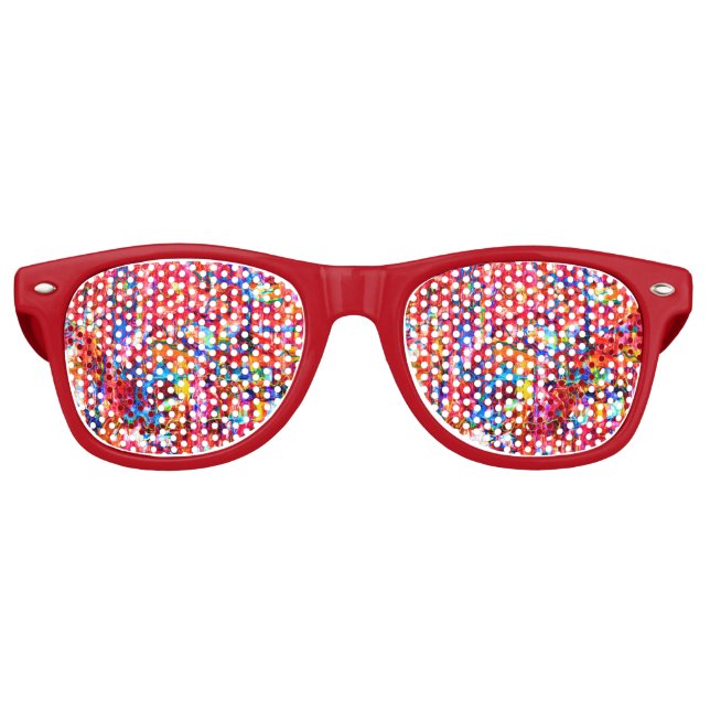 Cute colourful abstract waves painting retro sunglasses (Front)