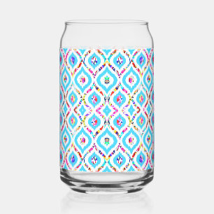 Cute colourful abstract zigzag patterns can glass