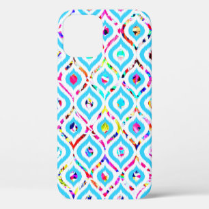 Cute colourful abstract zigzag patterns iPhone 12 case