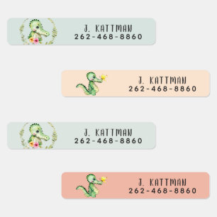 Cute Colourful Alligator School Daycare Labels