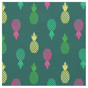 Cute Colourful and Tropical Pineapple Pattern Fabric