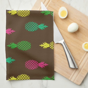 Cute Colourful and Tropical Pineapple Pattern Tea Towel