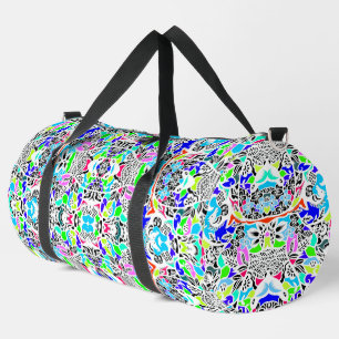 Cute colourful animals flowers nature design adult duffle bag