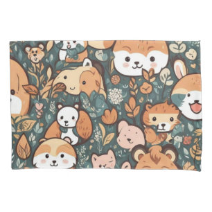 Cute colourful animals pillowcase