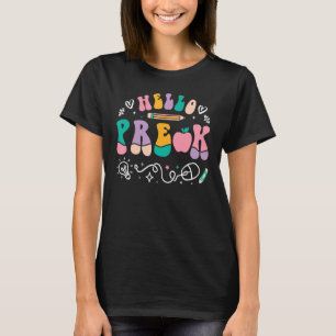 Cute Colourful Apple Hello Pre K Grade T-Shirt