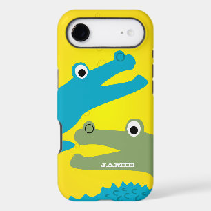 Cute Colourful Aqua and Yellow Alligator