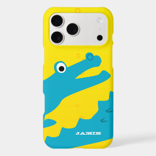 Cute Colourful Aqua and Yellow Alligator