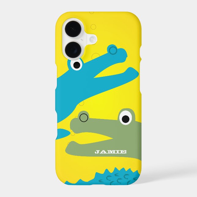 Cute Colourful Aqua and Yellow Alligator iphone 5 (Back)