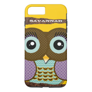 Cute Colourful Aqua Coral Owl iPhone 8 Plus/7 Plus Case