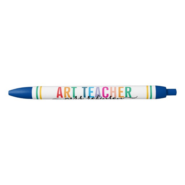Cute Colourful Art Teacher Pen with Custom Name (Front)
