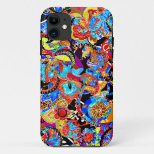 Cute colourful artistic flowers patterns iPhone 11 case