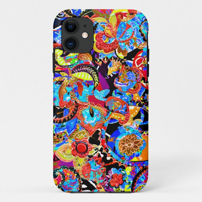 Cute colourful artistic flowers patterns Case-Mate iPhone case (Back)