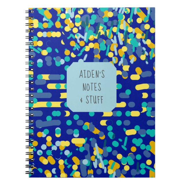 Cute Colourful Artsy Splash Kids Back to School Notebook (Front)