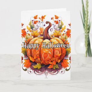 Cute Colourful Autumn Harvested Pumpkin Card