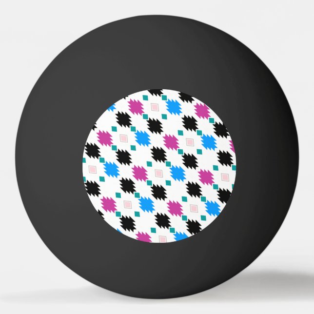 Cute colourful aztec pattern license plate ping pong ball (Front)