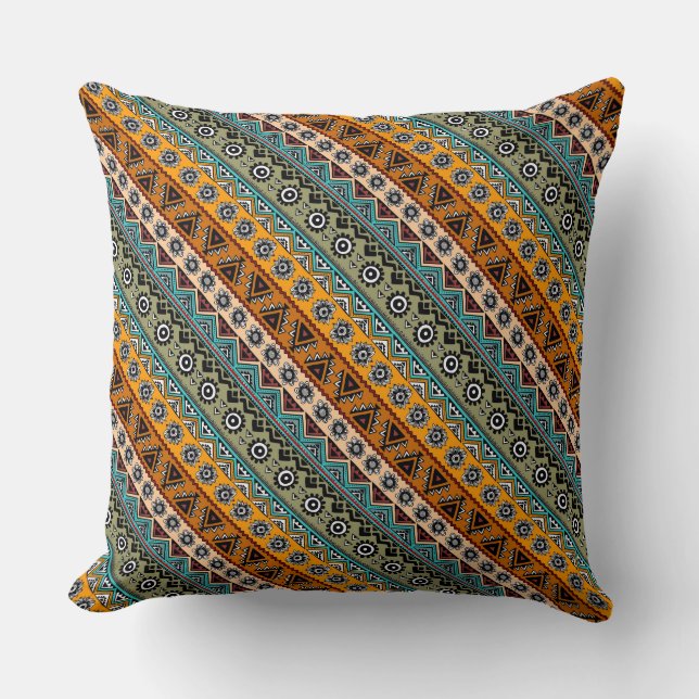 Cute colourful aztec patterns design cushion (Front)