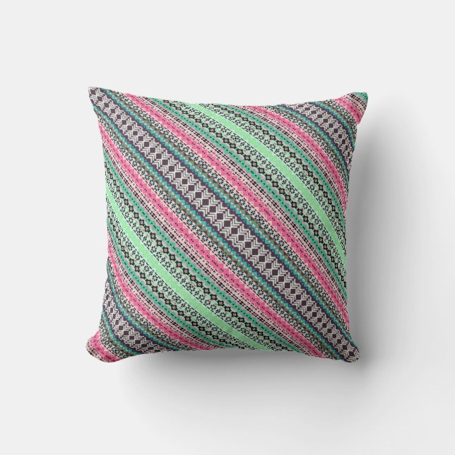 Cute colourful aztec patterns design cushion (Front)