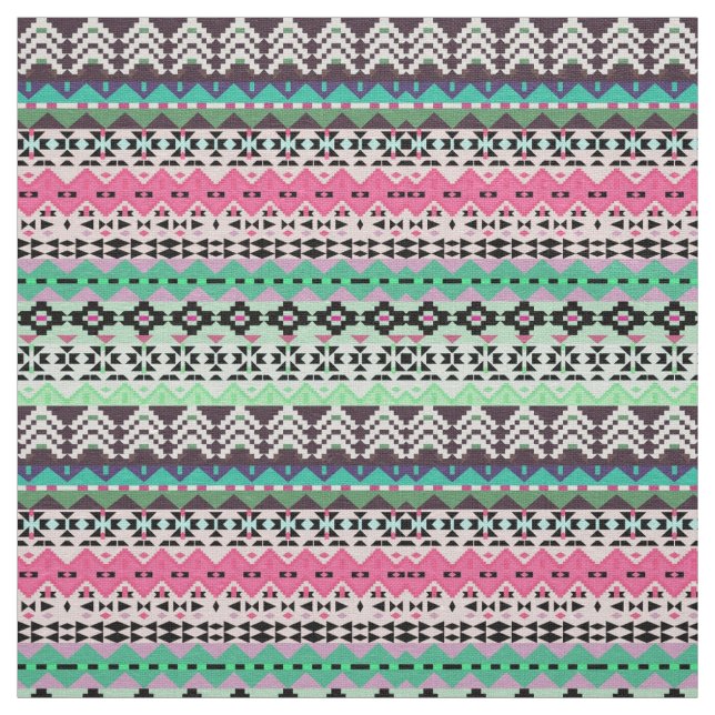 Cute colourful aztec patterns design fabric (Swatch)