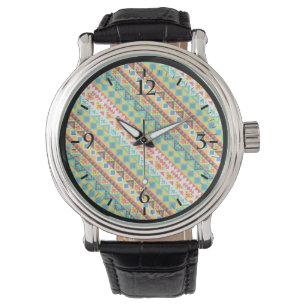 Cute colourful aztec patterns design paper cup watch