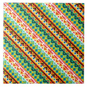 Cute colourful aztec patterns design tile