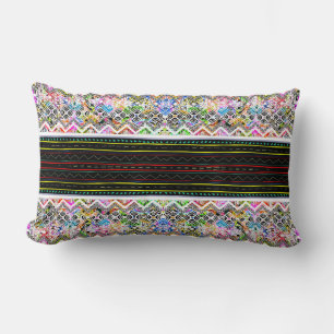 Cute colourful aztec tribal patterns lumbar cushion
