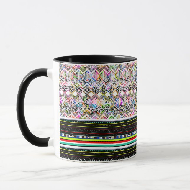 Cute colourful aztec tribal patterns mug (Left)