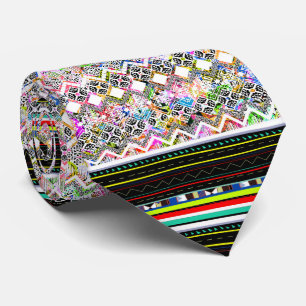 Cute colourful aztec tribal patterns tie