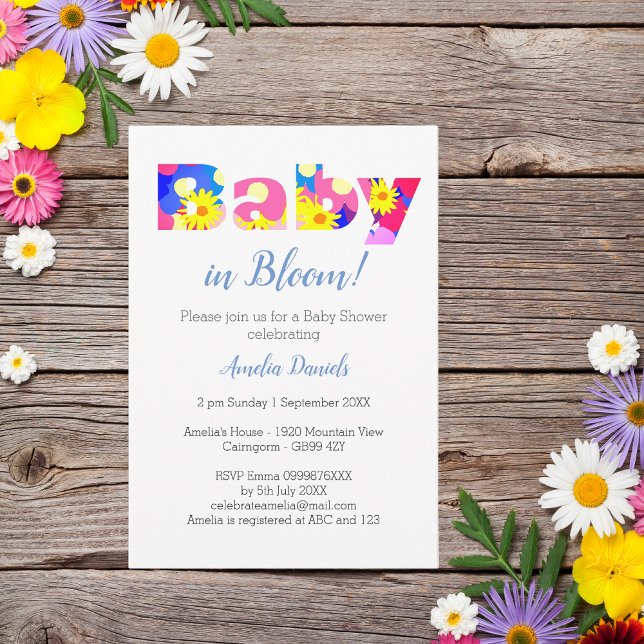 Cute & Colourful Baby in Bloom Shower Invitation (Creator Uploaded)
