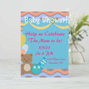 Cute Colourful Baby Shower Invitation