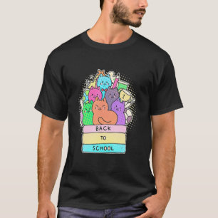 Cute Colourful Back To School Book Cats Tie Dye T-Shirt