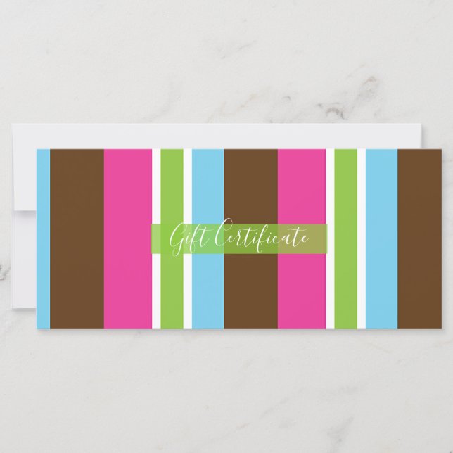 Cute Colourful Bakery Macaroons Gift Certificate (Front)