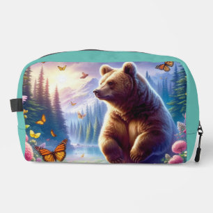 Cute, colourful bear & butterflies dopp kit