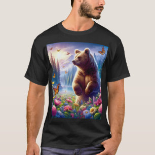 Cute, colourful bear & butterflies T-Shirt