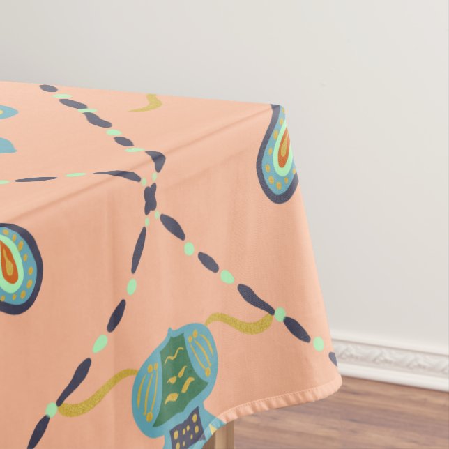 Cute colourful bee pattern tablecloth (In Situ)