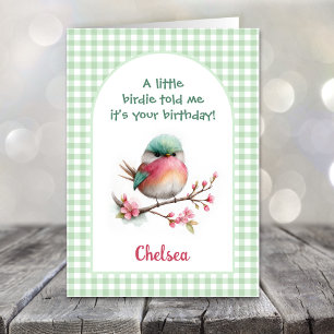 Cute Colourful Bird Birthday Card