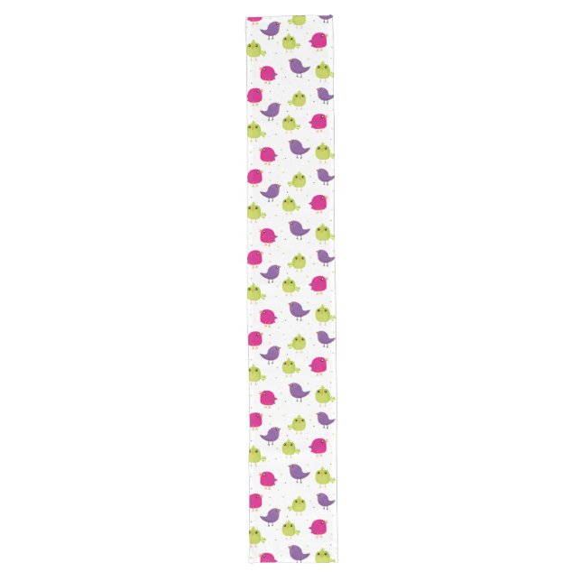 Cute colourful bird  long table runner (Front)