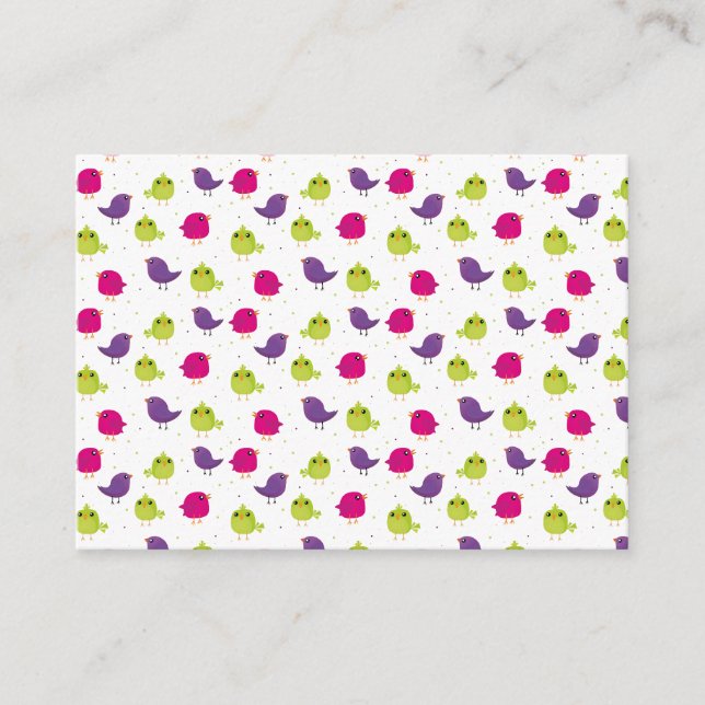 Cute colourful birds  advice card (Front)