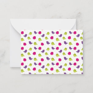 Cute colourful birds advice card