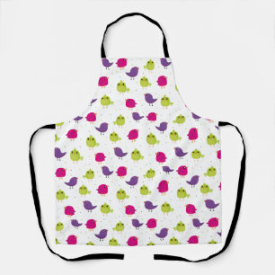 Cute colourful birds apron