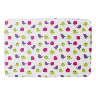 Cute colourful birds bath mat