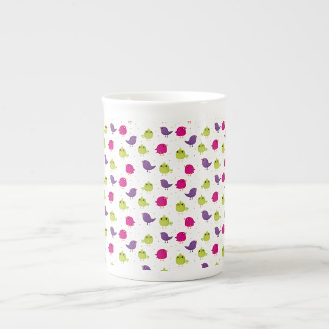 Cute colourful birds   bone china mug (Front)