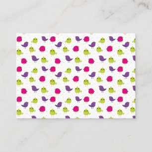 Cute colourful birds business card